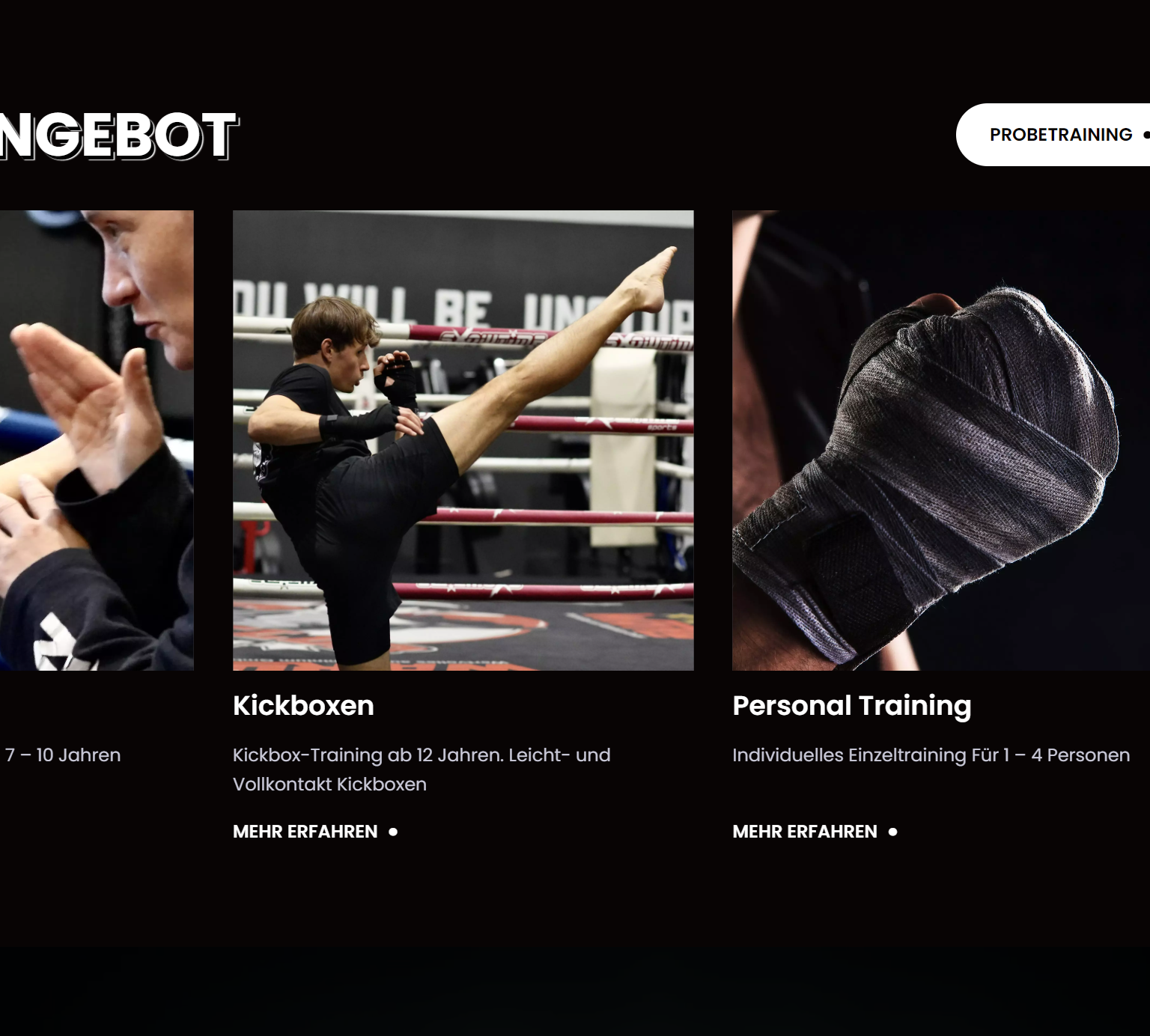 Angebot des Boxclubs Lübeck - Design von YC Consulting